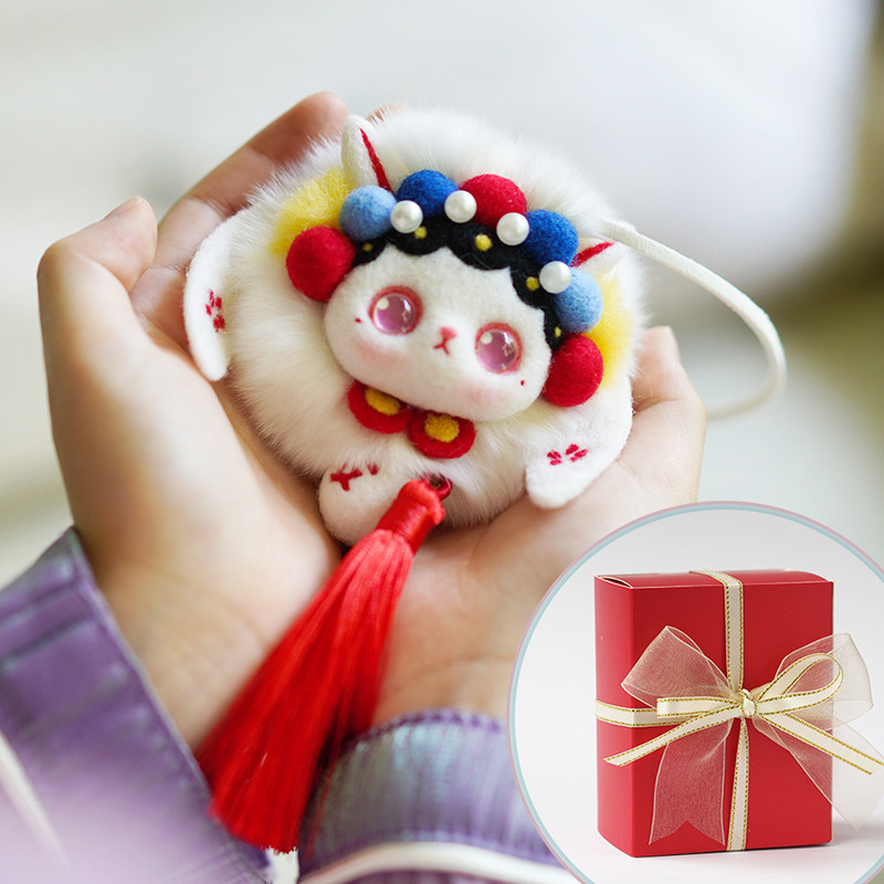 토끼 펜던트 수제 DIY 양모는 남자 친구와 가장 친한 친구를위한 창조적 인 선물을 교수형 생일 선물 소녀 플러시 가방을 느꼈다