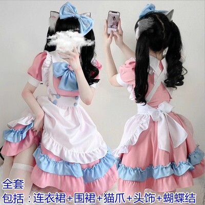 日系女仆二次元 可爱lolita裙少女动漫女佣萝莉塔装cosplay表演服