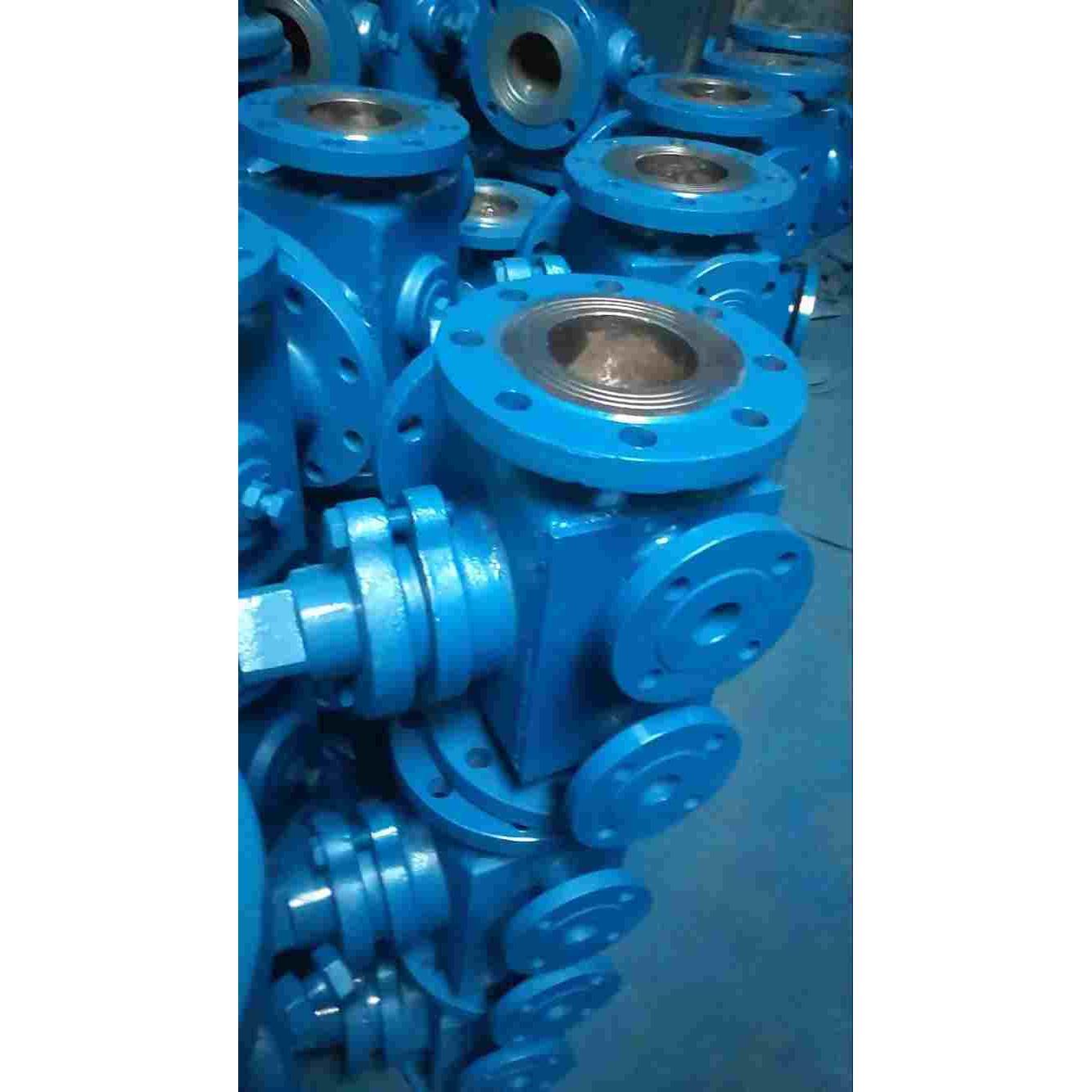 BX44W-16C油品沥青专用高温铸钢法兰保温三通旋塞阀DN50 65 80 10