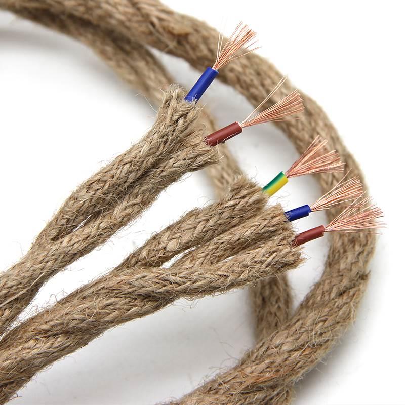 纯铜复古编织麻绳麻花双股绞线吊灯电线灯具配件2芯3芯软电源线