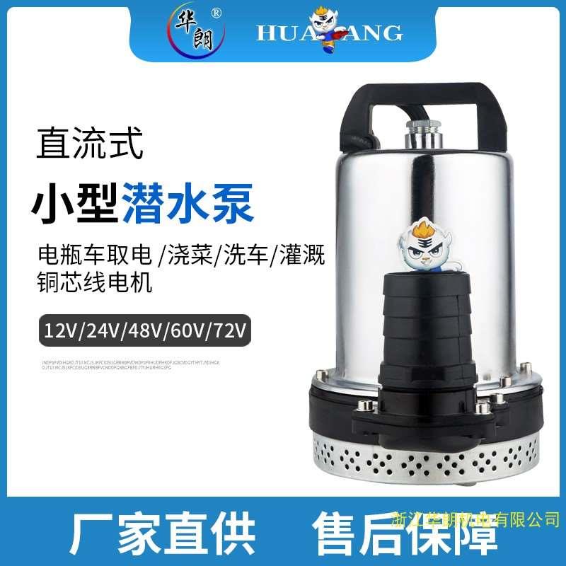 华朗新款户外直流潜水泵浇菜浇花农田浇灌电瓶抽水泵2寸电瓶抽水
