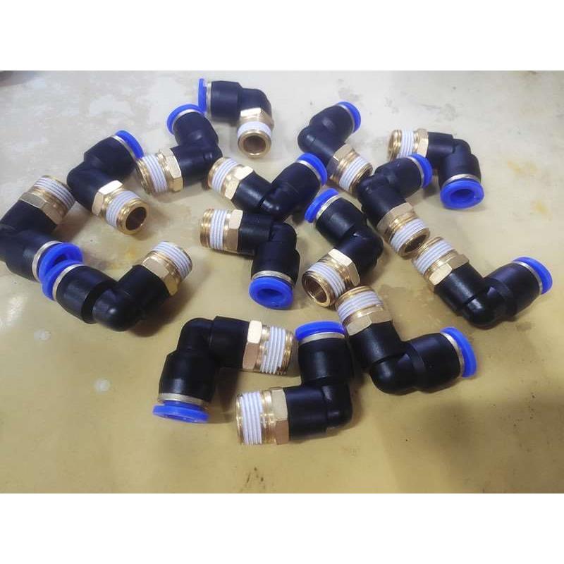 SNS神驰气动SPL14-02 03 04气管直角外螺纹接头L型两通弯头