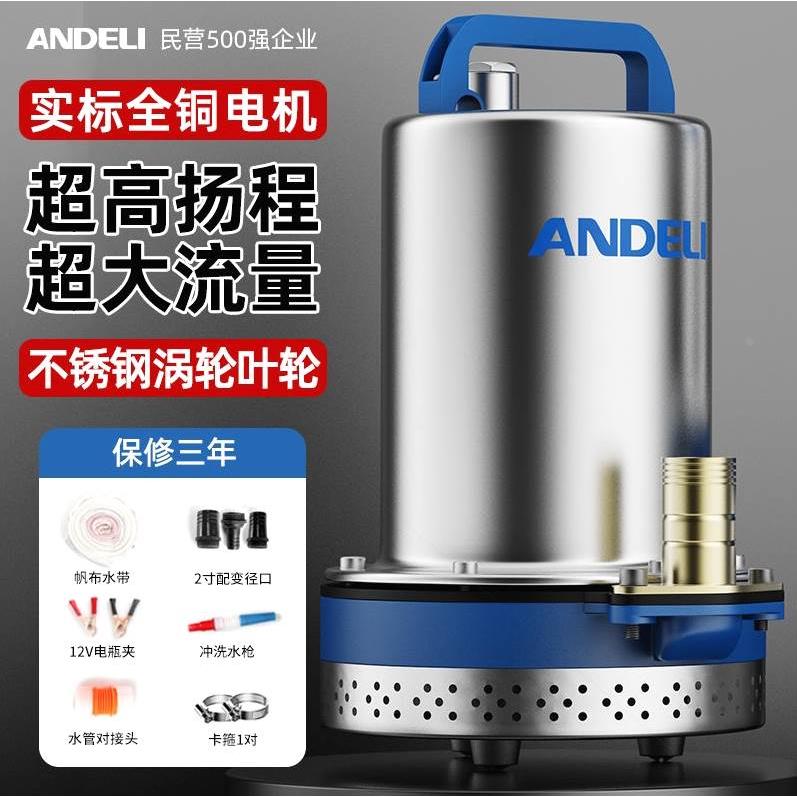 德国进口安德利直流潜水泵小型12v抽水水泵4860v农用灌溉电瓶车电