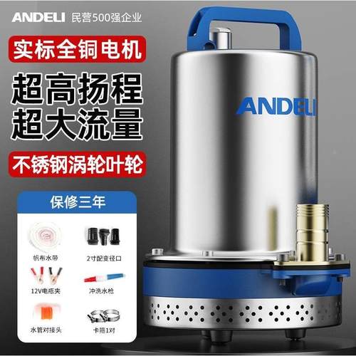 德国进口安德利直流潜水泵小型12v抽水水泵4860v农用灌溉电瓶车电