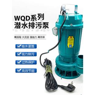 绿美之星水泵WQD10 1.5 1.1小型潜水污水泵220V抽水泵WQD15