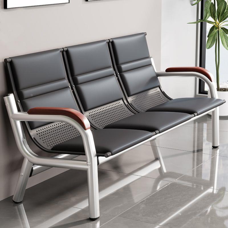 办公沙发茶几组合接待室排椅简约三人位铁架长条椅铁艺等候沙发椅