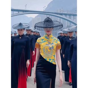 流苏斗笠帽遮脸面纱遮阳幕离场cos古装女侠客摄影道具古风斗笠帽