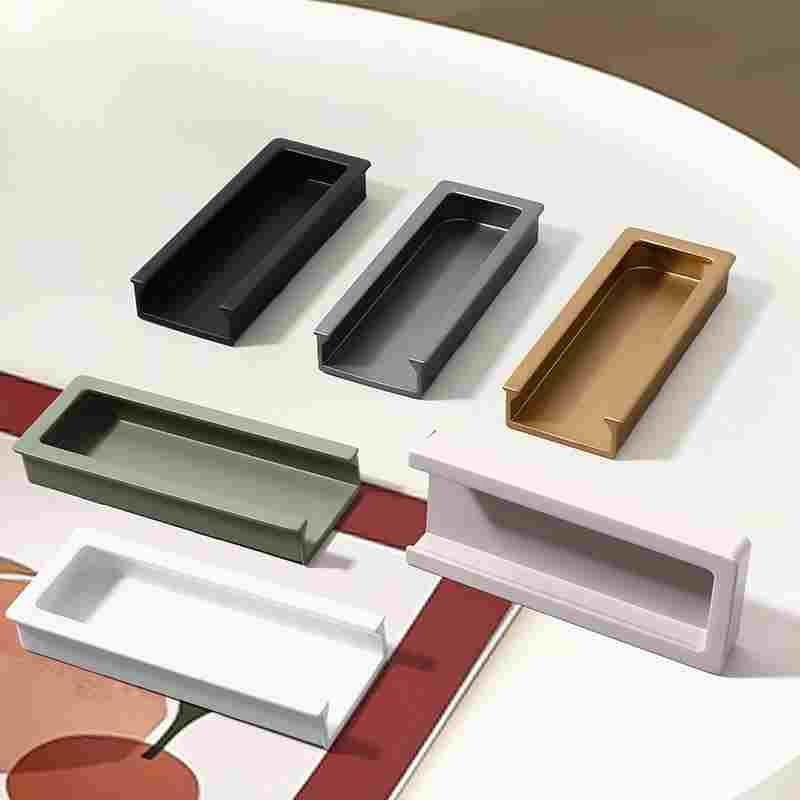 嵌入式内嵌加长隐藏开槽把手衣柜门橱柜抽屉隐形暗藏拉手横插U型