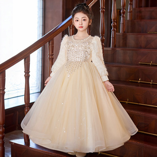 女童礼服高端轻奢小众 公主裙冬生日礼服钢琴演出元旦主持人礼服
