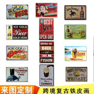 飾畫Tin 歐美復古做舊3020鐵皮畫酒吧餐廳會所臥室裝 ign
