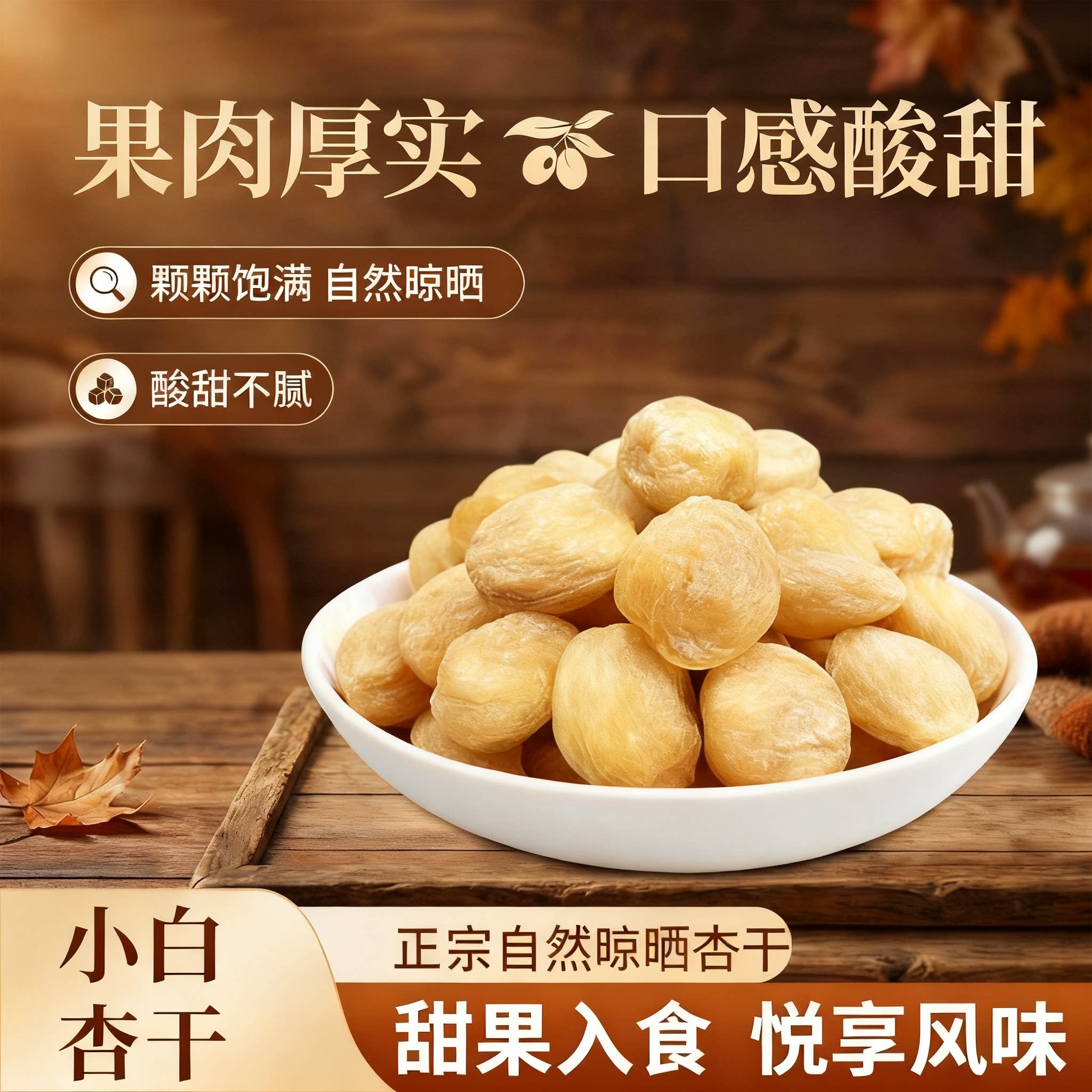 正宗小白杏干果肉厚实酸甜软糯