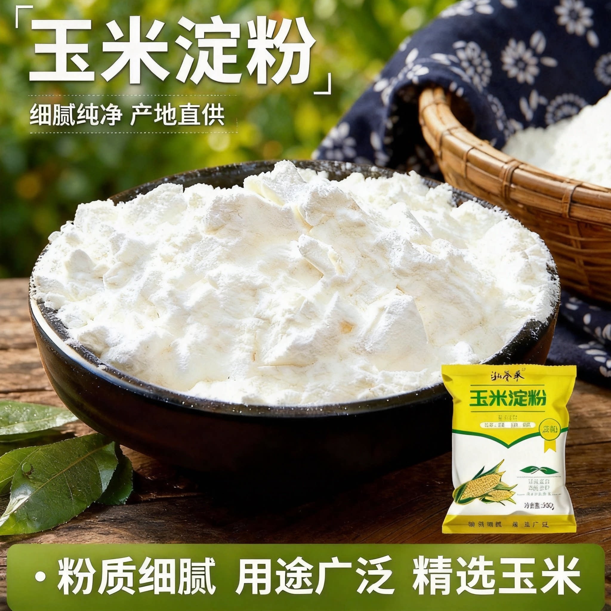 玉米淀粉食用厨房烹饪勾芡烘焙油炸裹粉原料家用袋装淀粉生粉生粉