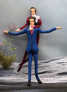 逆转裁判抽象老鼠干公仔成步堂龙一无白边手脚铁丝骨架毛绒玩偶