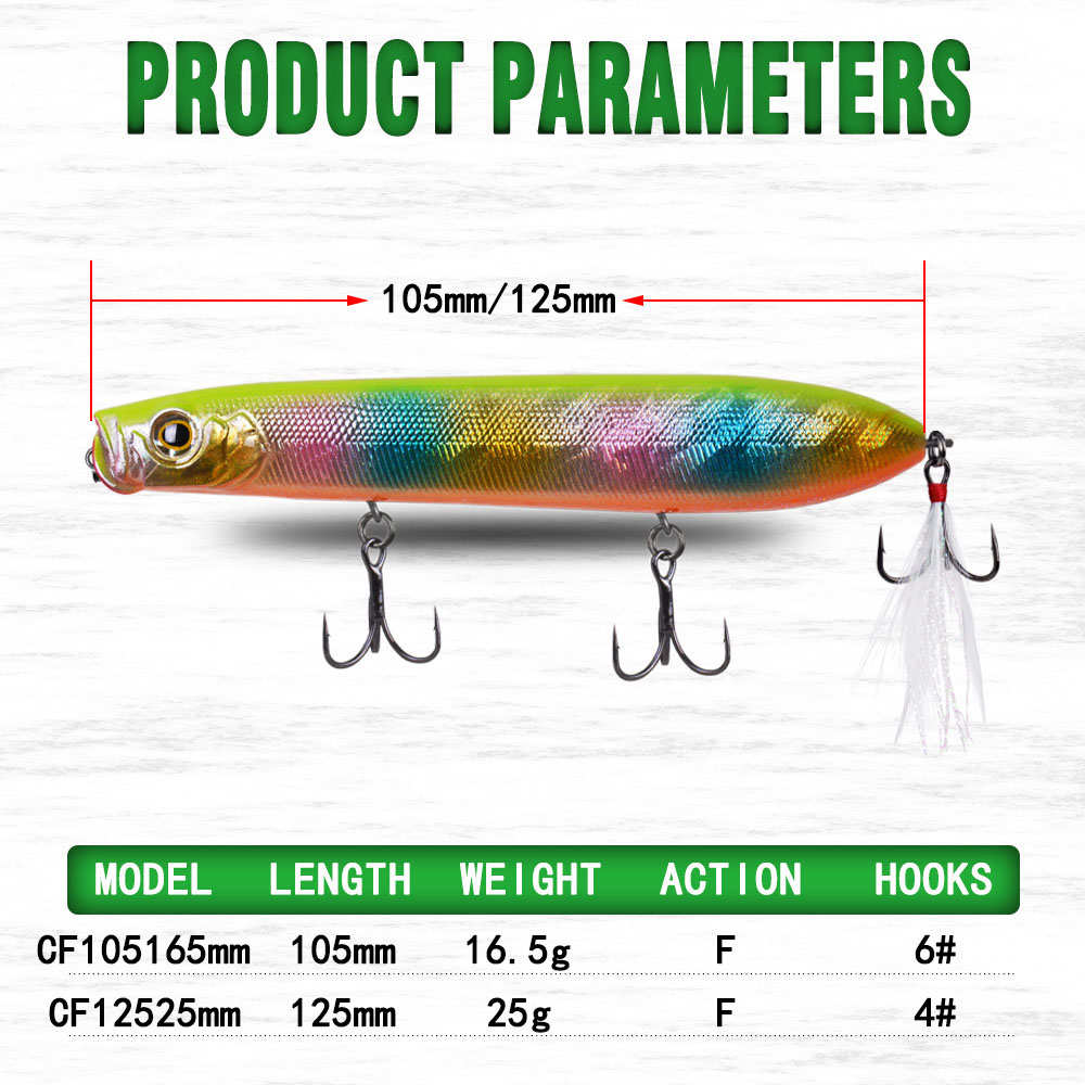 鱼饵z 翘远投创饵嘴峰狗雷浮水大号D路鳡狗亚125mm铅笔字25g
