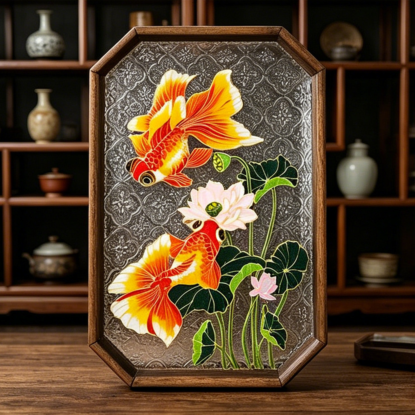 手工掐丝珐琅画diy材料包茶盘