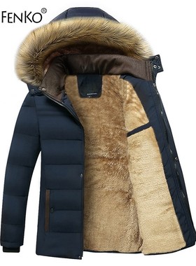 for Winter Men Coat Jackets Down jacket Fleece black man