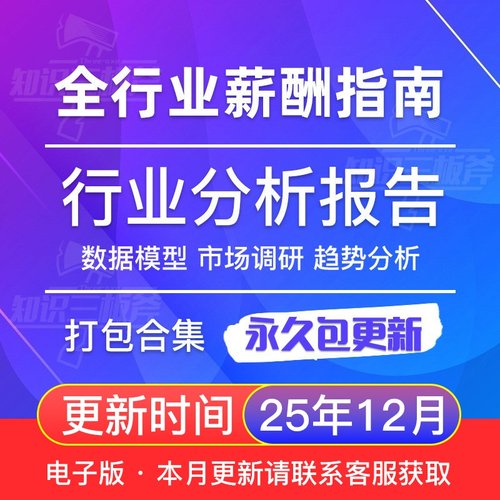 全行业薪酬趋势市场调查研究分析报告合集 G204