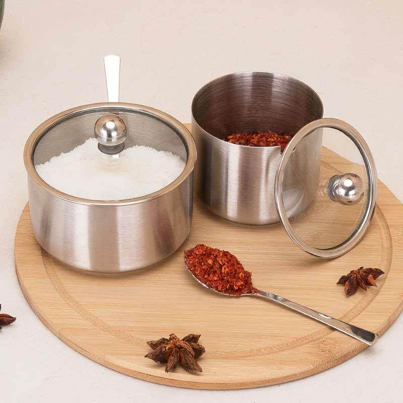 304不锈钢调味罐 欧式玻璃盖调味盒罐子 厨房调味瓶调料罐,搬运/仓储/物流设备,其他起重搬运设备,淘宝优惠券,粉丝福利购,淘宝优惠卷