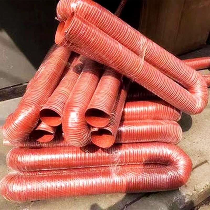 高温风管红色矽胶300度硫化热风管高温软管耐高温钢丝管通风管50