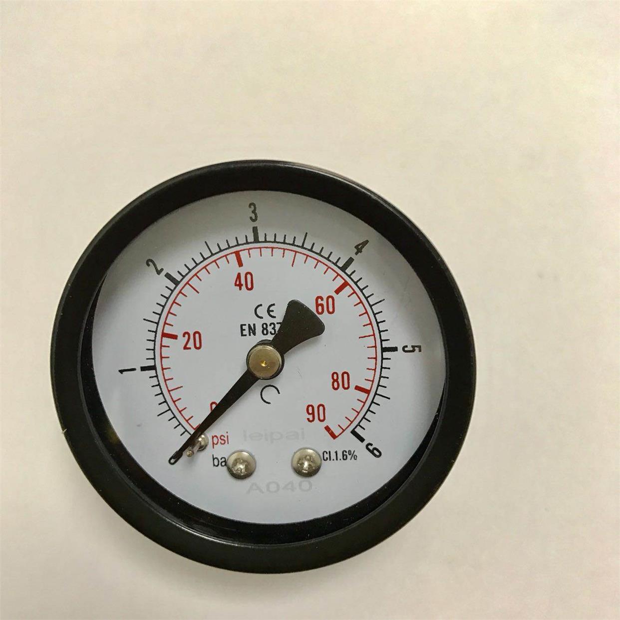 en 837-1 压力表轴向 50mm 0-6bar 90psi 螺纹pt1/8 y-50z 背接式