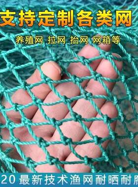 定制加粗渔网新款拉网拖网清网捕鱼网抬网鱼塘拦污进口尼龙网