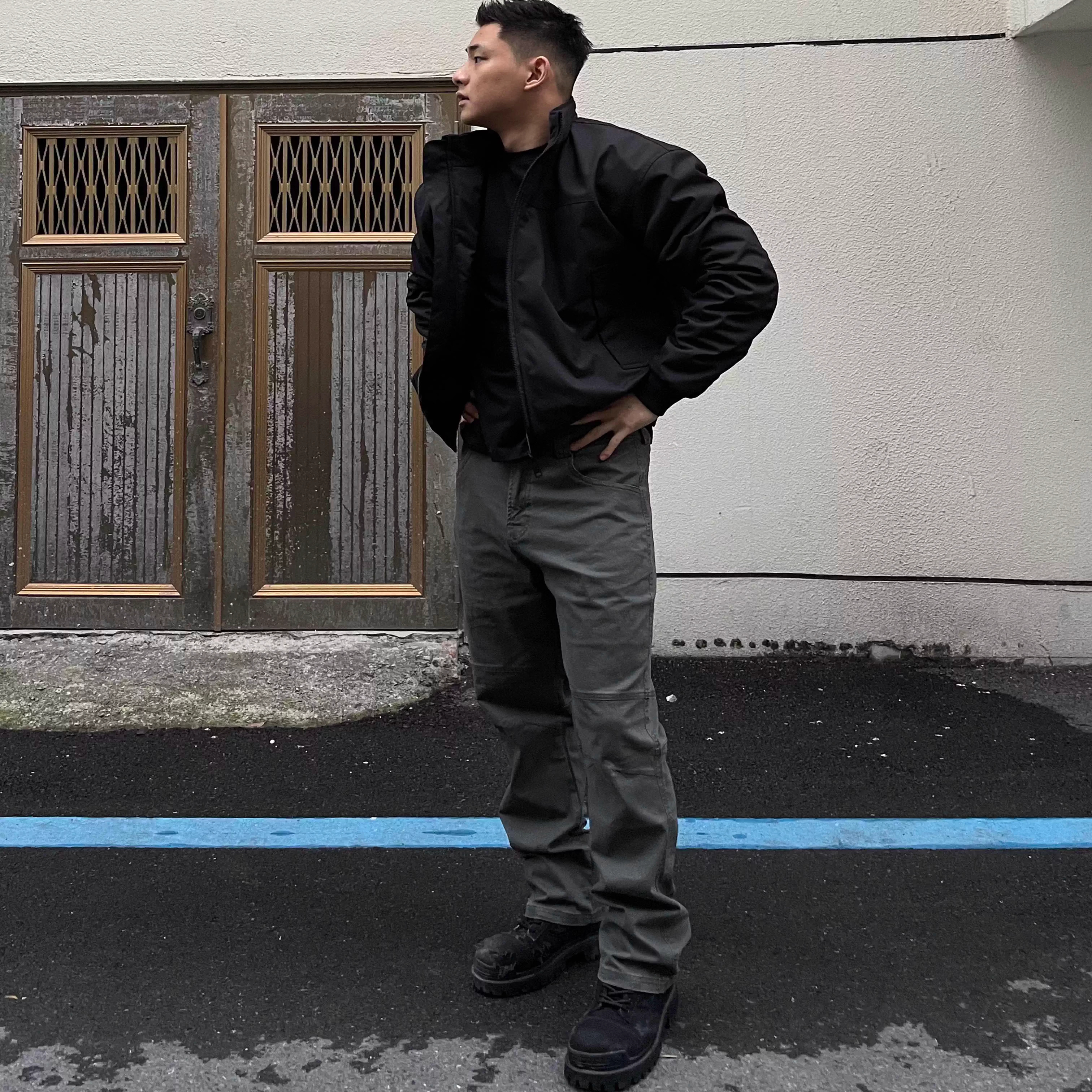 大码300斤美式教练夹克男春秋三防立领工装飞行员机车棒球服外套