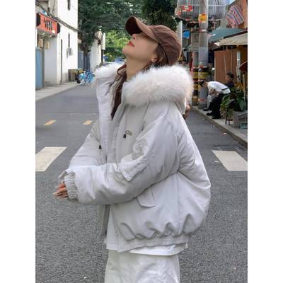 羽绒棉服女款冬季2025新款棉袄外套小个子加厚工装派克服保暖棉衣