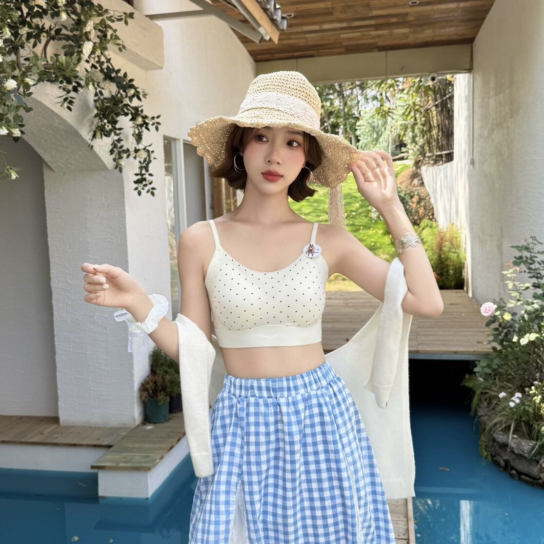 夏季性感辣妹背心带胸垫美背打底裹胸纯欲亲肤内衣外穿抹胸上衣