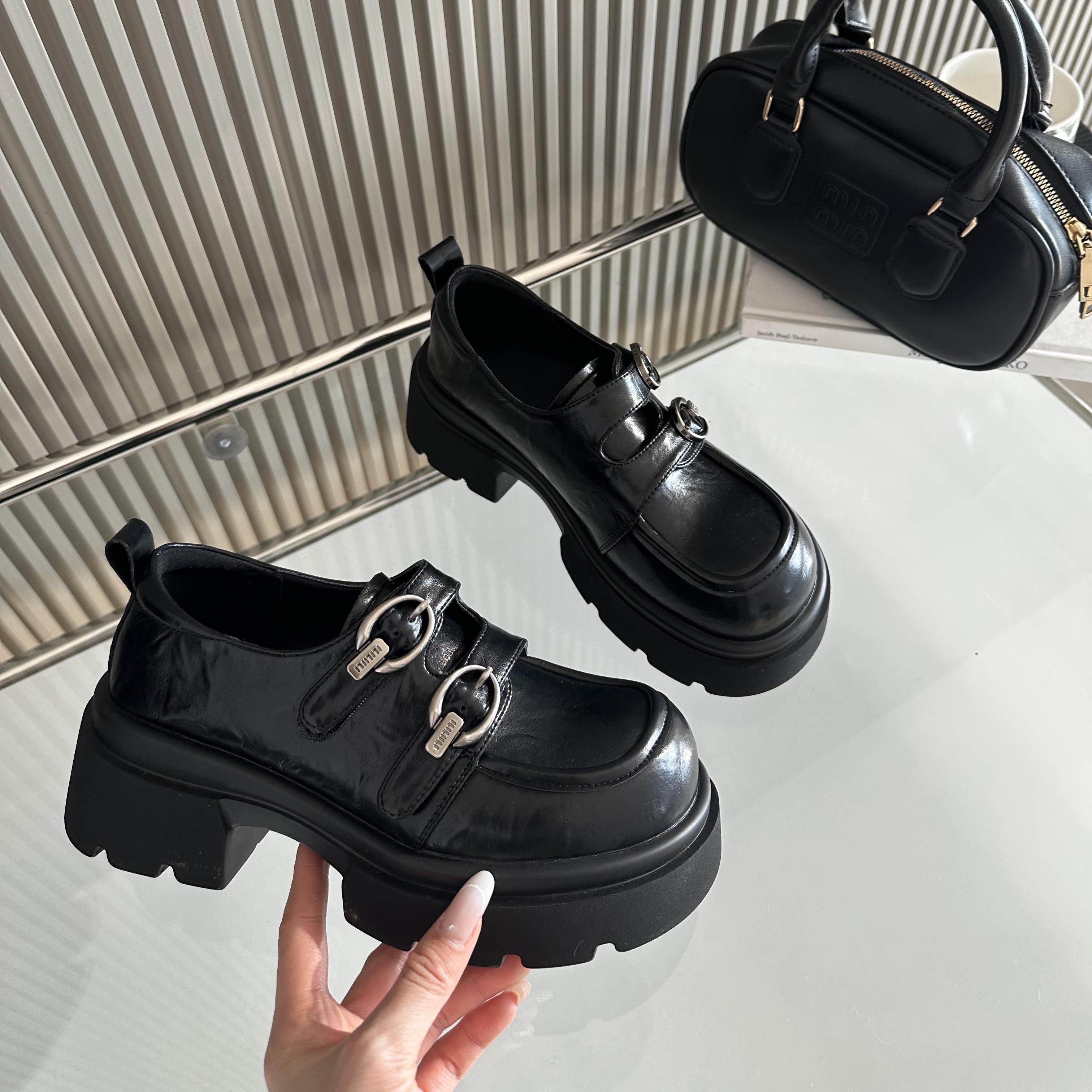 悦薇正品旗舰高品质女鞋时尚新款英伦金属扣中跟乐福鞋通勤工鞋女,女鞋,乐福鞋（豆豆鞋）,淘宝优惠券,粉丝福利购,淘宝优惠卷