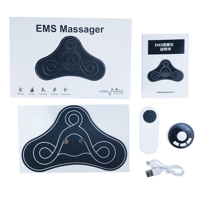 迷你EMS按摩贴健腹贴脉冲按摩仪智能电动全身按摩器充电遥控