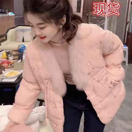 2024冬季新款女高级感国风刺绣设计高端轻薄羽绒服
