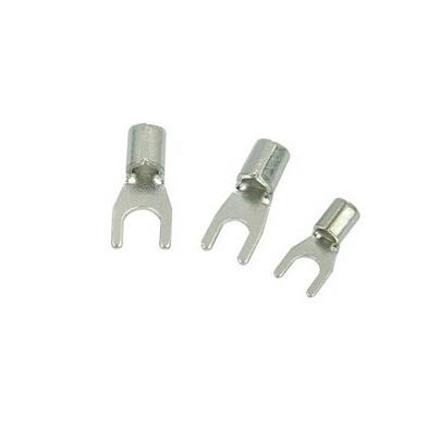 SNB1.25-3紫铜国标焊口 叉型裸端头U型叉形冷压接线端子 厚0.7mm