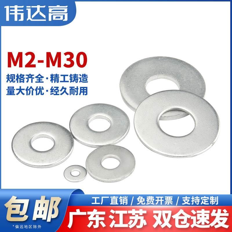 镀锌圆形平垫片加大超薄金属螺丝垫圈平垫加厚华司介子M2M3M4-M30