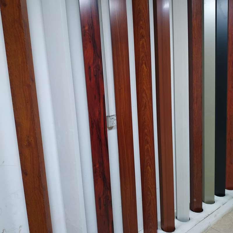 木纹铝合金方管方通76x44仿木纹吊顶装饰隔断广告牌 定制转印木纹