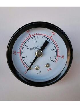 轴向压力表 Φ40mm 0～6bar/80psi（6bar=0.6mpa）pt1/8 y-40z