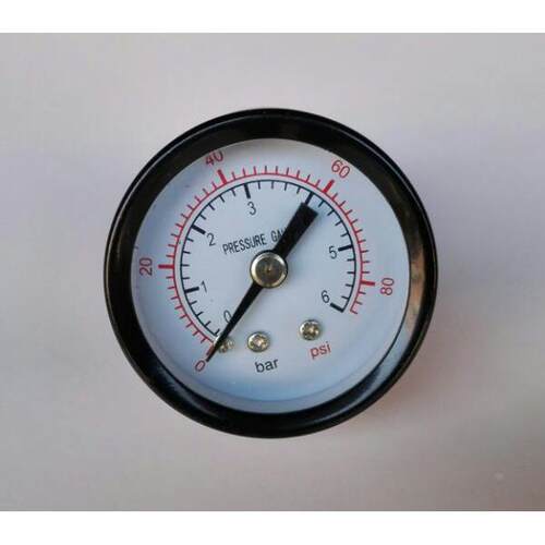 轴向压力表 Φ40mm 0～6bar/80psi（6bar=0.6mpa）pt1/8 y-40z