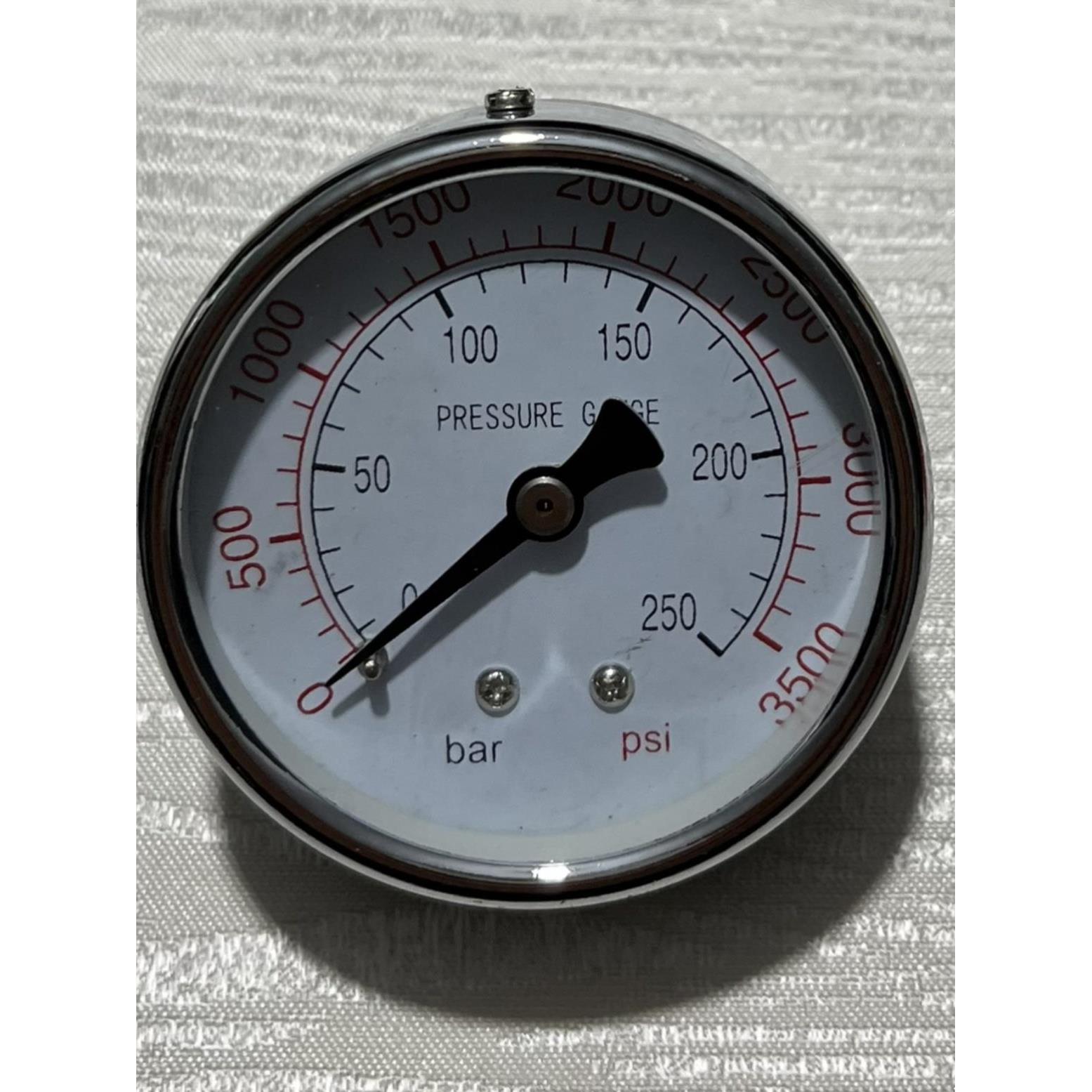 250bar 3500psi (25mpa)轴向压力表 外壳直径60mm 6cm 螺纹PT1/4