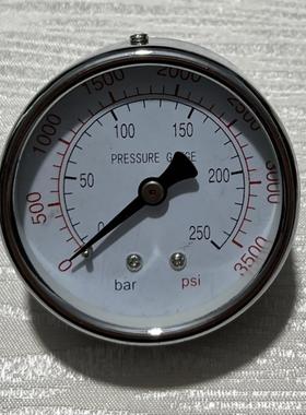 250bar 3500psi (25mpa)轴向压力表 外壳直径60mm 6cm 螺纹PT1/4