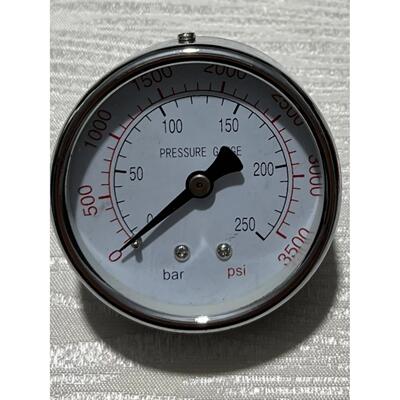250bar 3500psi (25mpa)轴向压力表 外壳直径60mm 6cm 螺纹PT1/4