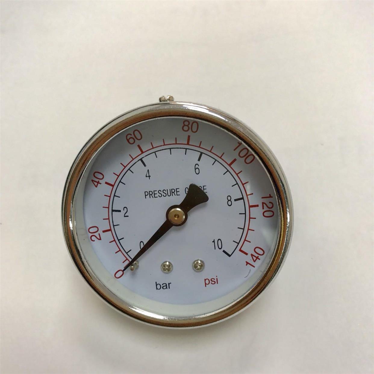 轴向压力表 10bar 140psi 直径60mm 螺纹G1/4 两分牙 牙外径13mm