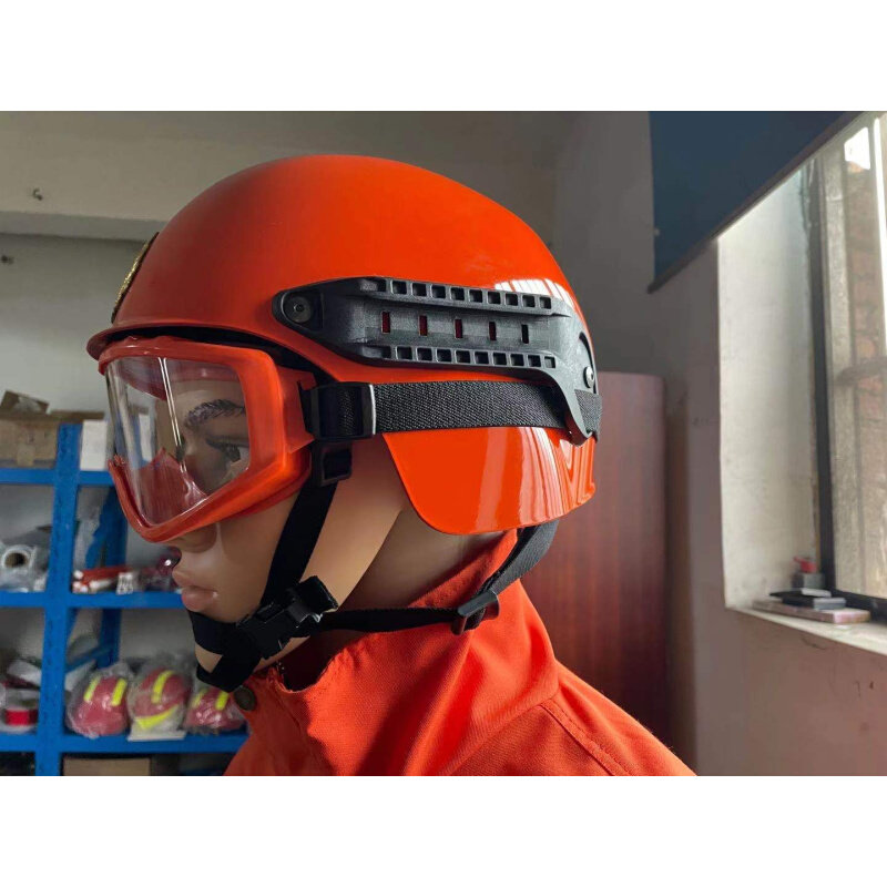 15式森林消防头盔森林灭火头盔拍火盔橙色防火头盔带披肩防冲击