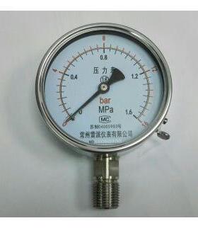 订货 全不锈钢压力表 带铅封 y-100bf 0-1.6mpa 230PSI 直径100mm