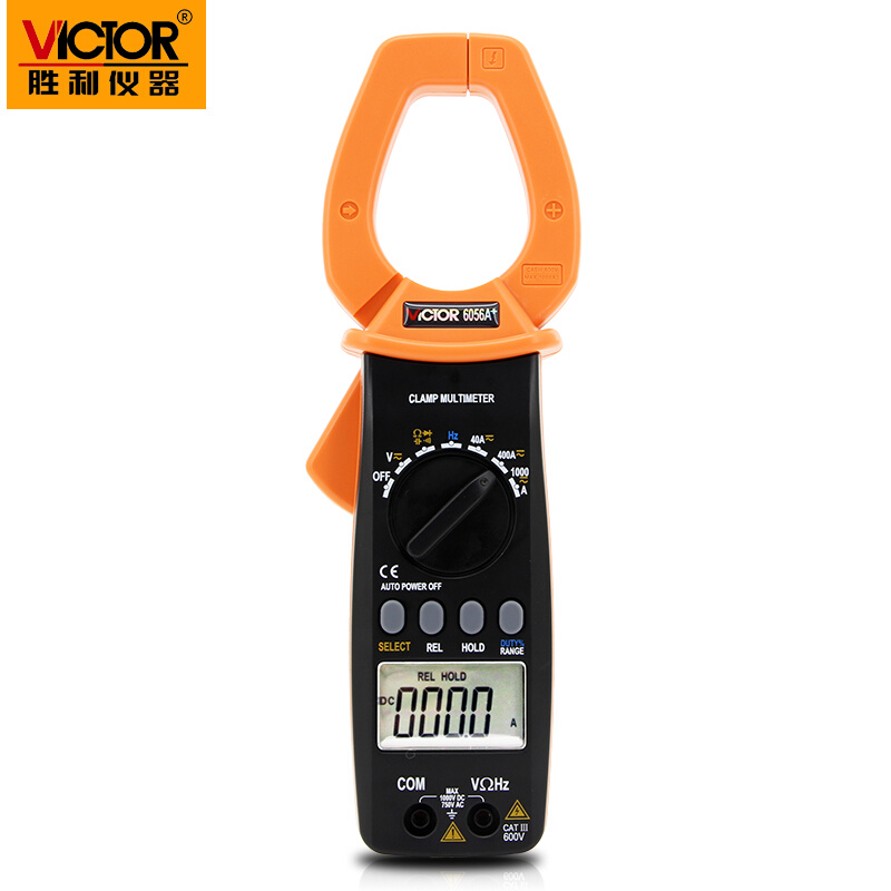 。数字钳形表/交直流1000A两用/测电容频率/手动量程VC6056A+