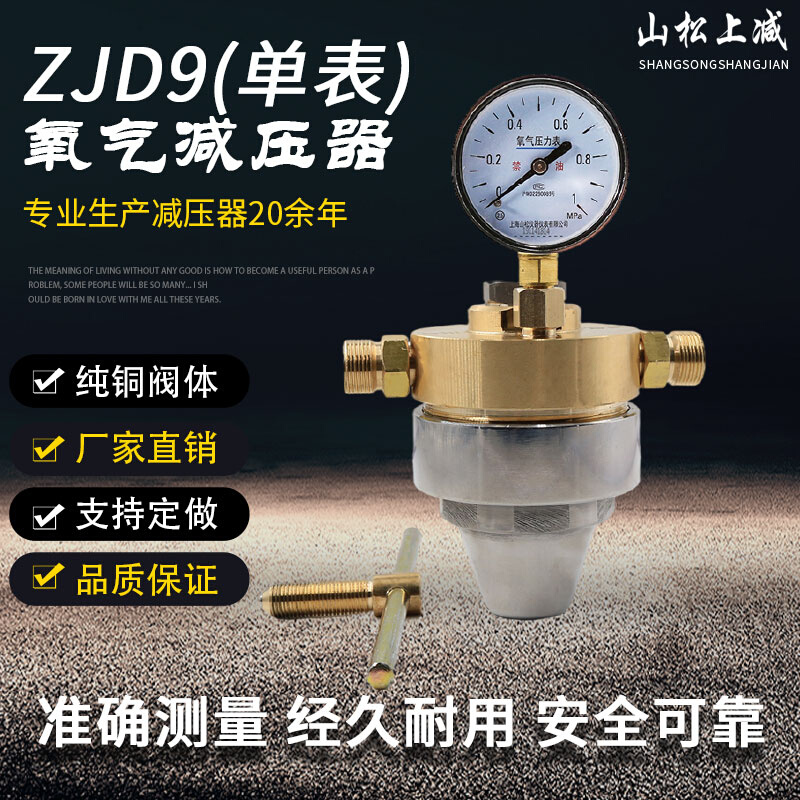 。山松上减ZJD12-TG氧气减压器双表调压阀压力大流量气体管道减压