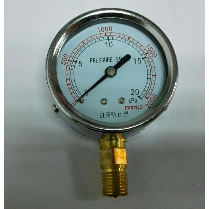 径向膜盒压力表 直径60mm pressuregauge 0-20KPA 0-2000MMH2O