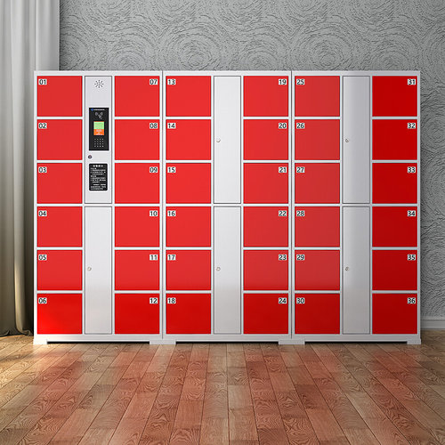 。刷卡识别d电子存包柜超市门口寄存柜商场员工智能储物柜手机存