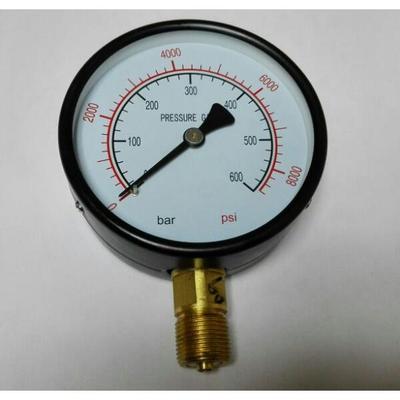 压力计100mm 双刻度压力显示表 pressuregauge 0-600bar 8000psi