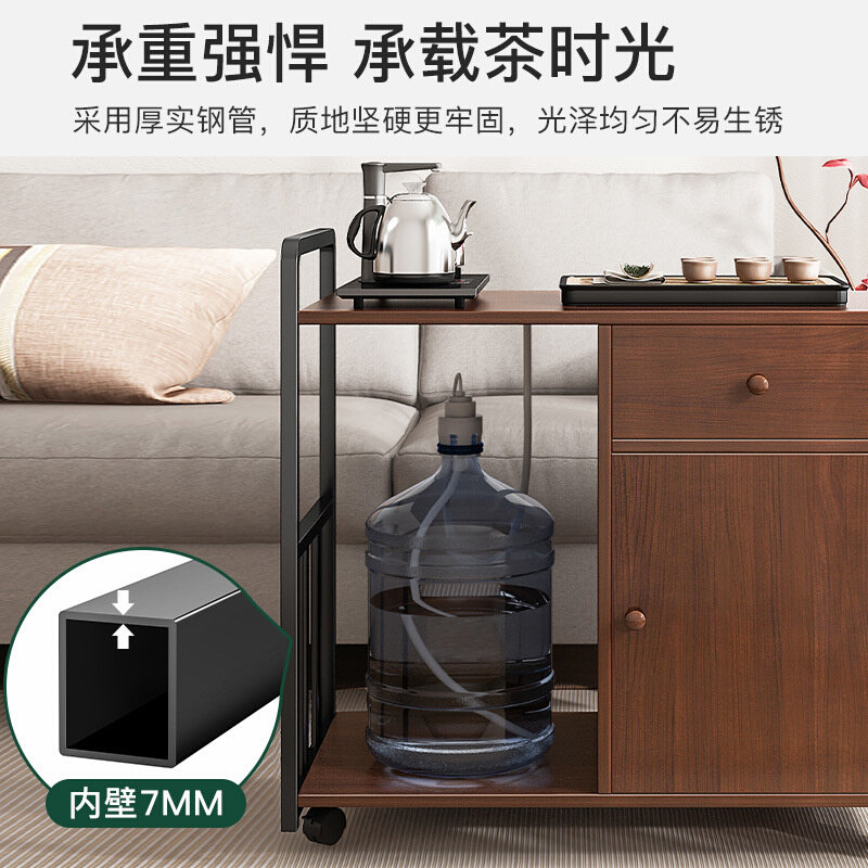 。移动茶台家用沙发边柜小茶几茶车茶具套装小桌子茶桌烧水壶一体