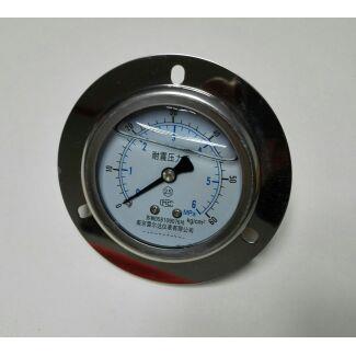面版式耐震压力表0～60kg/cm2  6mpa 直径背面61凸面68外圈100mm