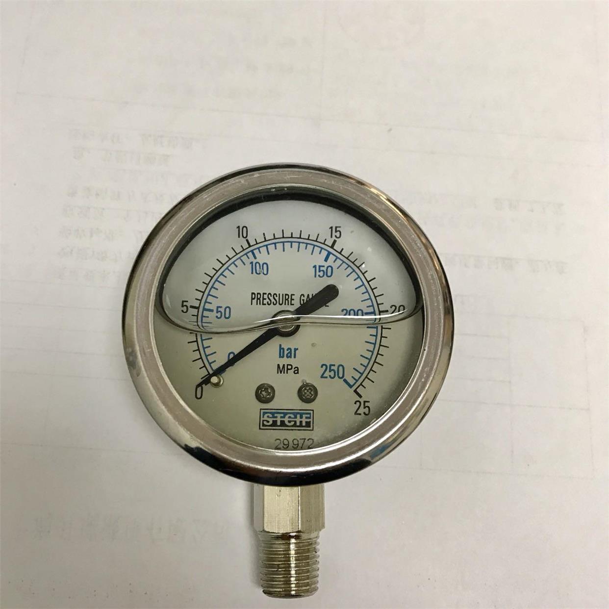耐震压力表 stcif 直径68.5mm 压力 250bar 25mpa 立式 螺纹ZG1/4